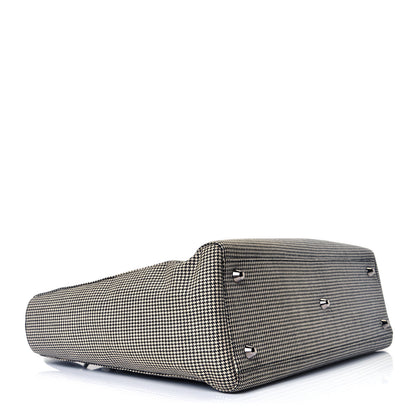 Christian Dior Canvas Houndstooth Patent Large Lady Dior Black 3 of 4