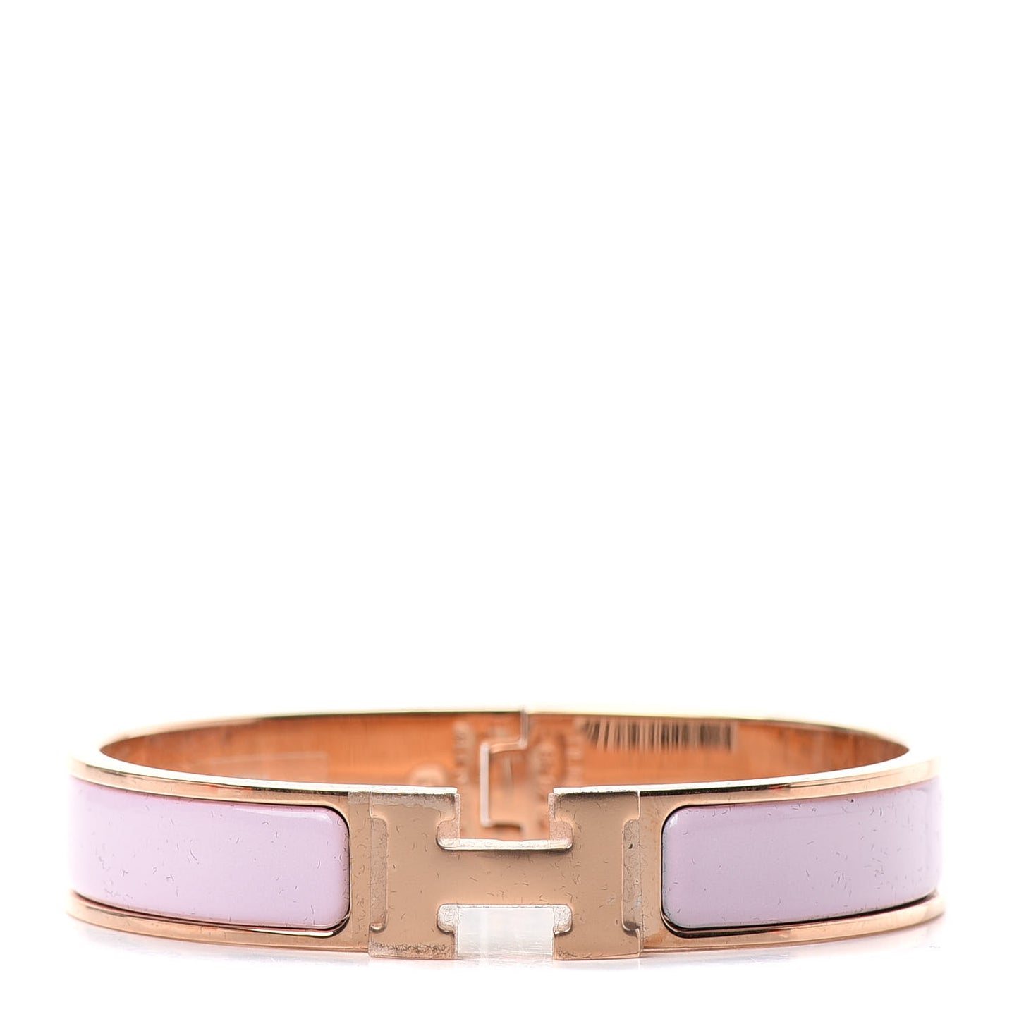 Enamel Narrow Clic Clac H Bracelet GM Rose Dragee