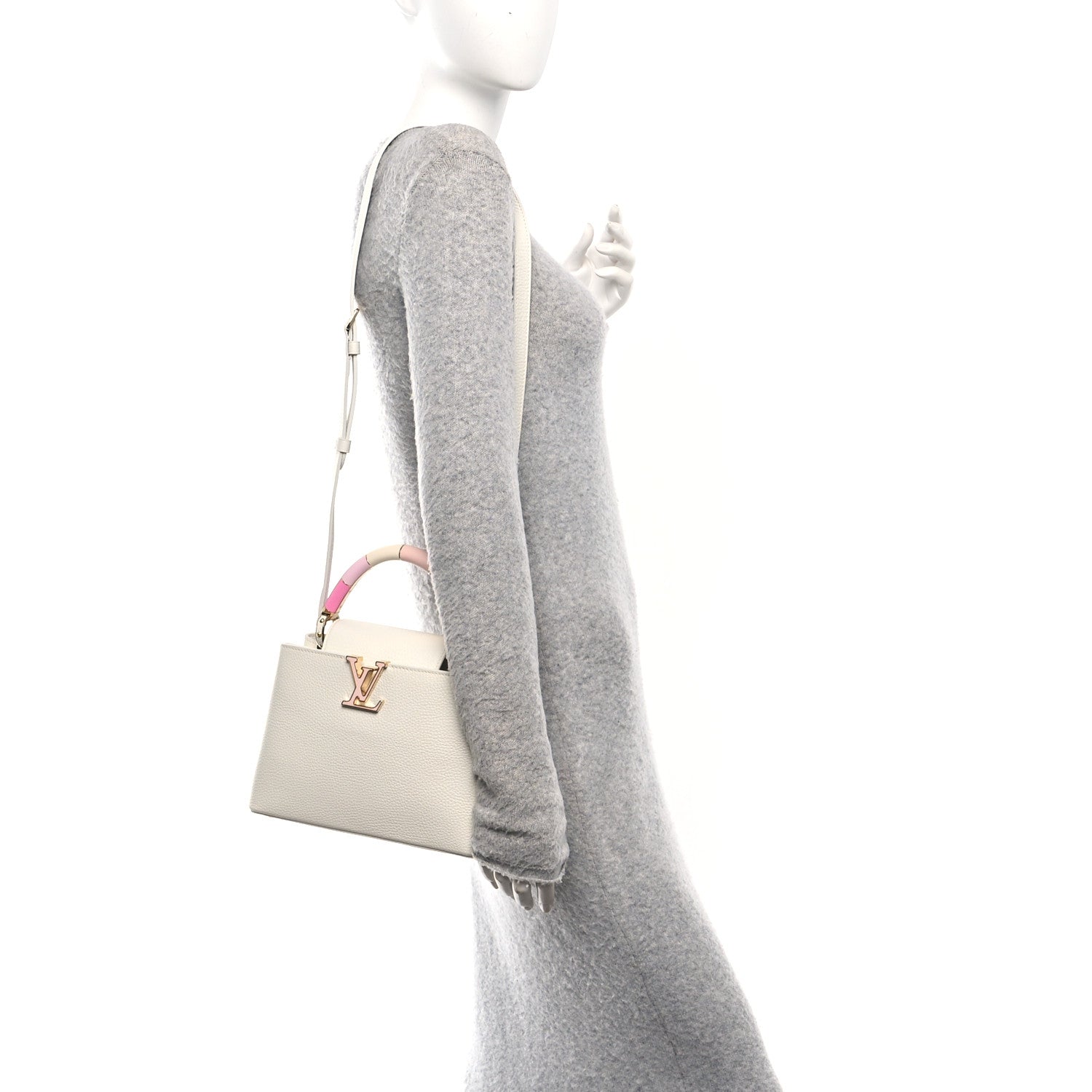 Louis Vuitton Taurillon Lambskin Calfskin Capucines BB Snow White 2 of 9