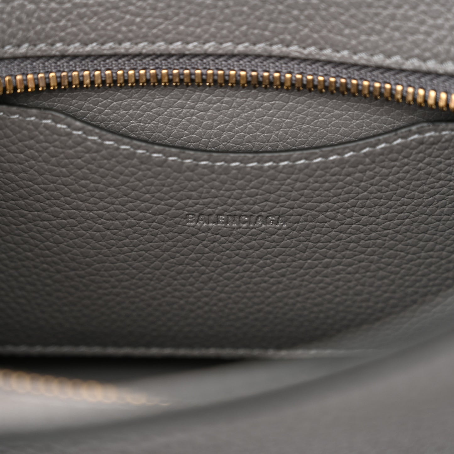Grained Calfskin Neo Classic Gold Hardware Mini City Dark Grey