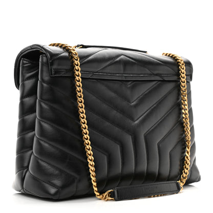 Saint Laurent Calfskin Y Quilted Monogram Medium Loulou Chain Satchel Black 3 of 12