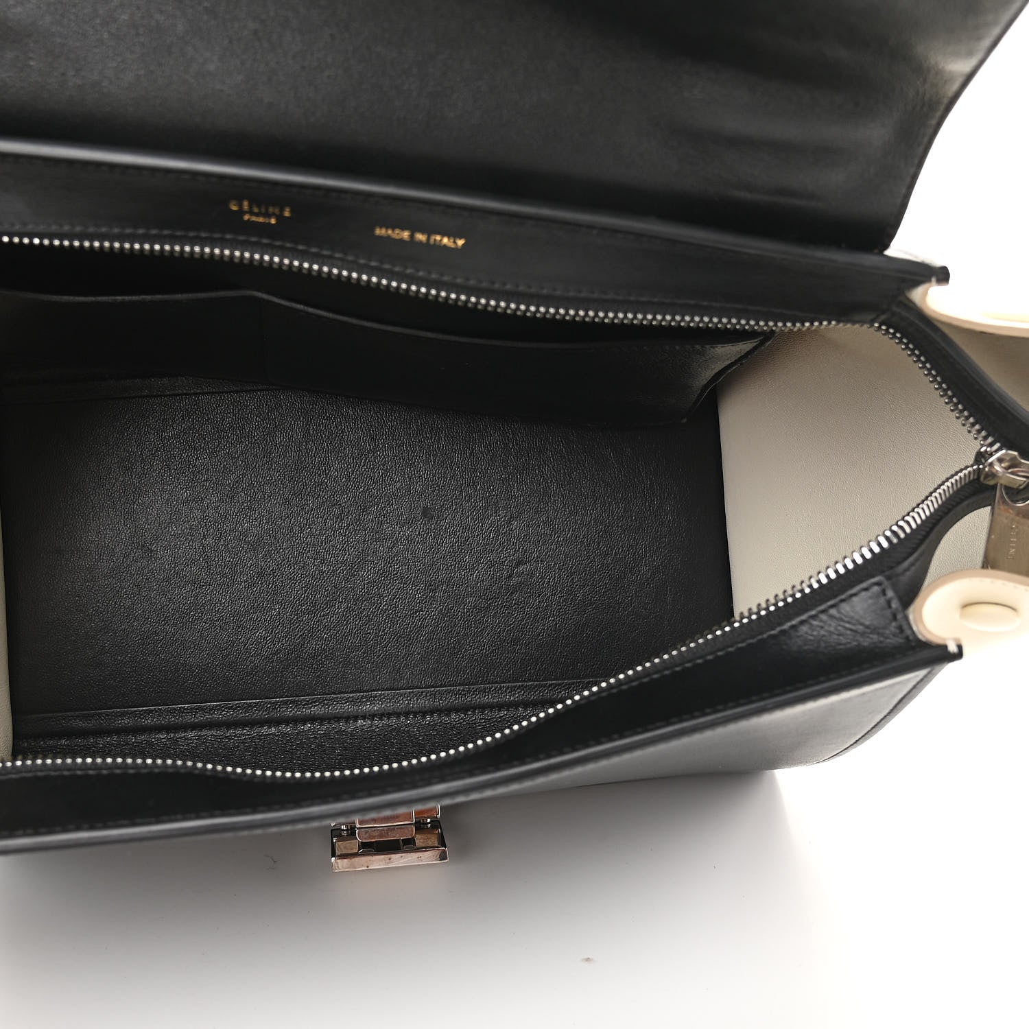Celine Smooth Calfskin Suede Small Tri-Color Trapeze White 5 of 13