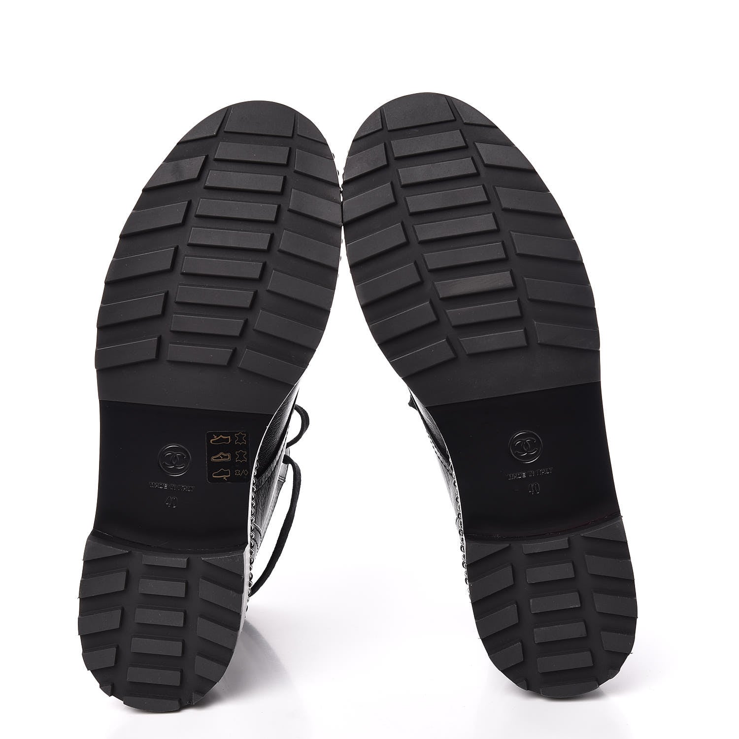 Chanel Crackled Calfskin Velvet Pearl Combat Short Boots 40 Black 5 of 8