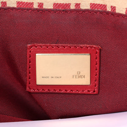 Fendi Zucchino Vitello Tote Beige Red 15 of 20