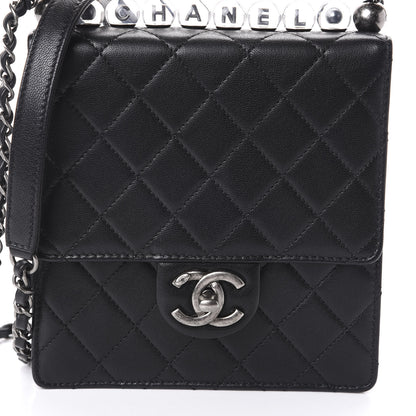 Chanel Goatskin Quilted Acrylic Beads Flap Black 8 of 10
