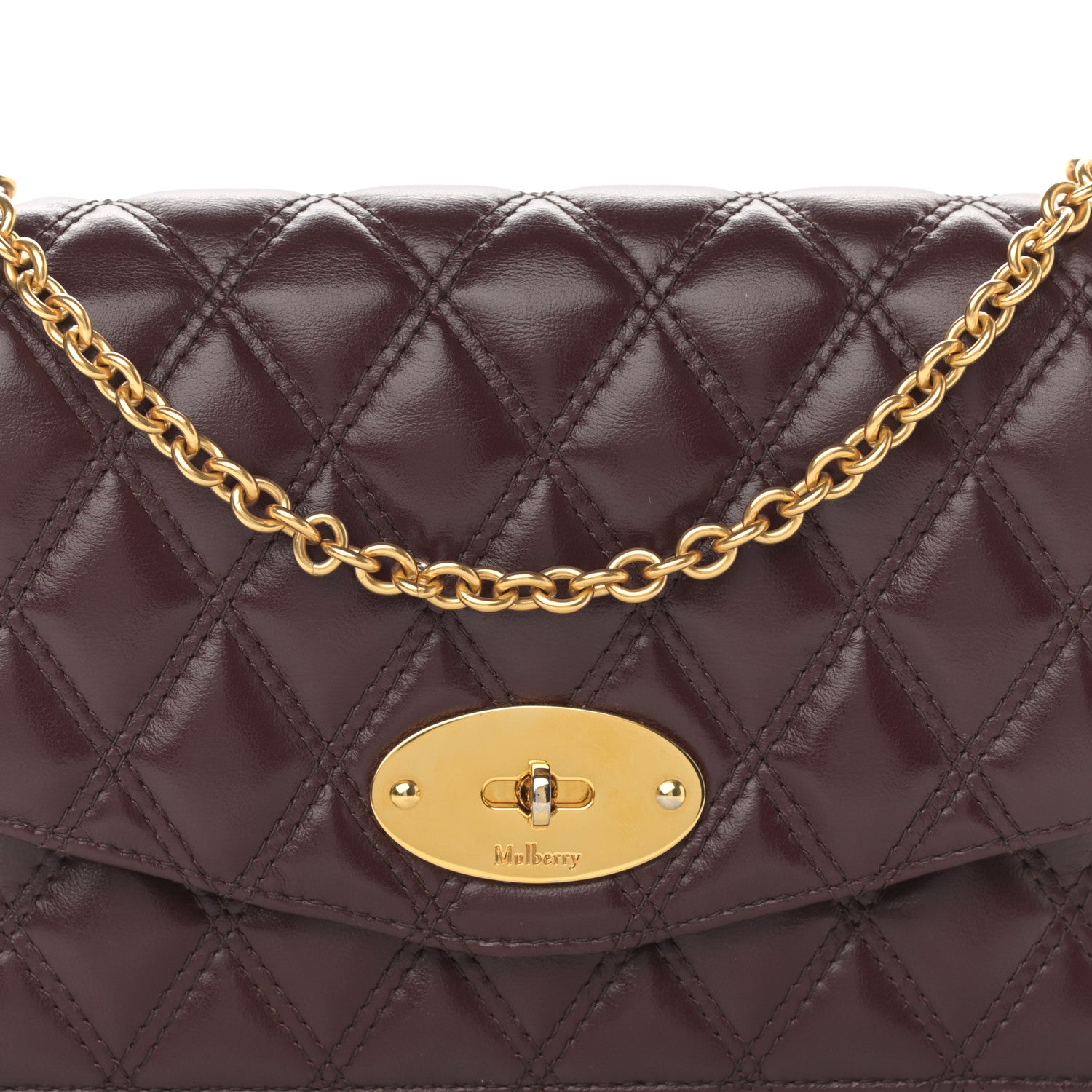 Mulberry Smooth Calfskin Quilted Small Darley Shoulder Bag Burgundy 8 of 14