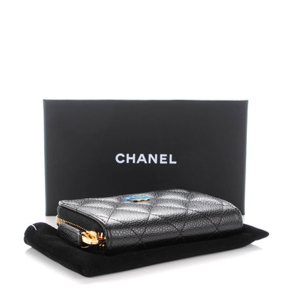 Chanel Caviar Quilted Zip Coin Purse Black 4 of 11