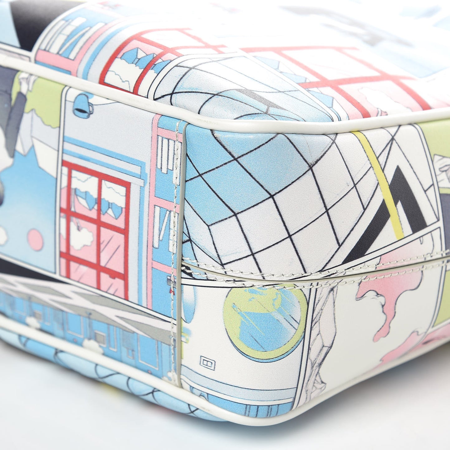 X JAMES JEAN Vitello Comics Flat Messenger Bag Azzurro