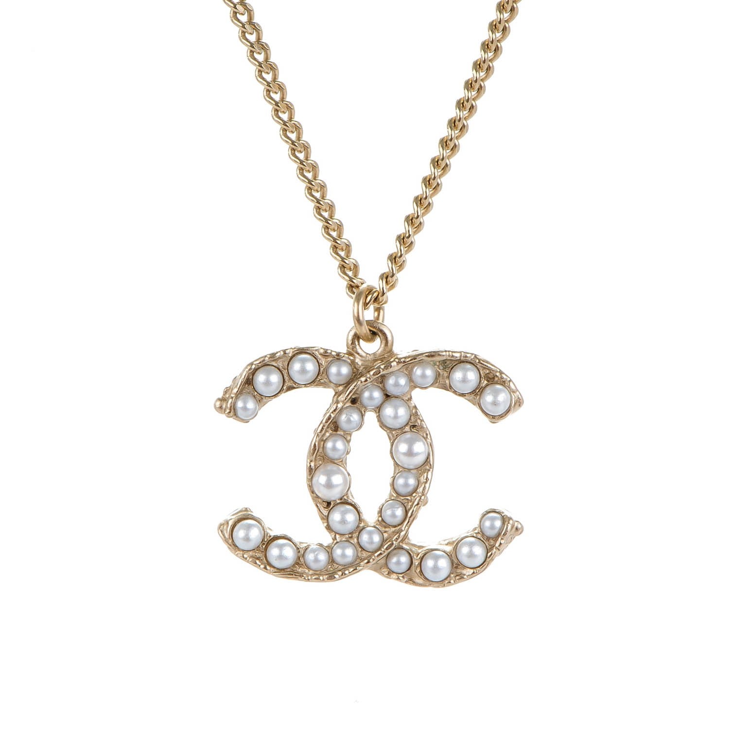 Chanel Pearl CC Pendant Long Necklace Light Gold 3 of 5