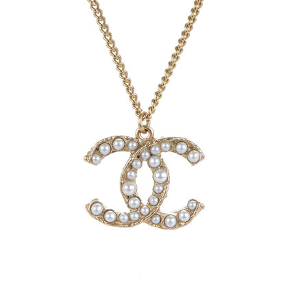 Chanel Pearl CC Pendant Long Necklace Light Gold 3 of 5
