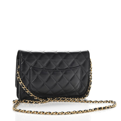 Chanel Lambskin Quilted Wallet On Chain WOC Black 3 of 9