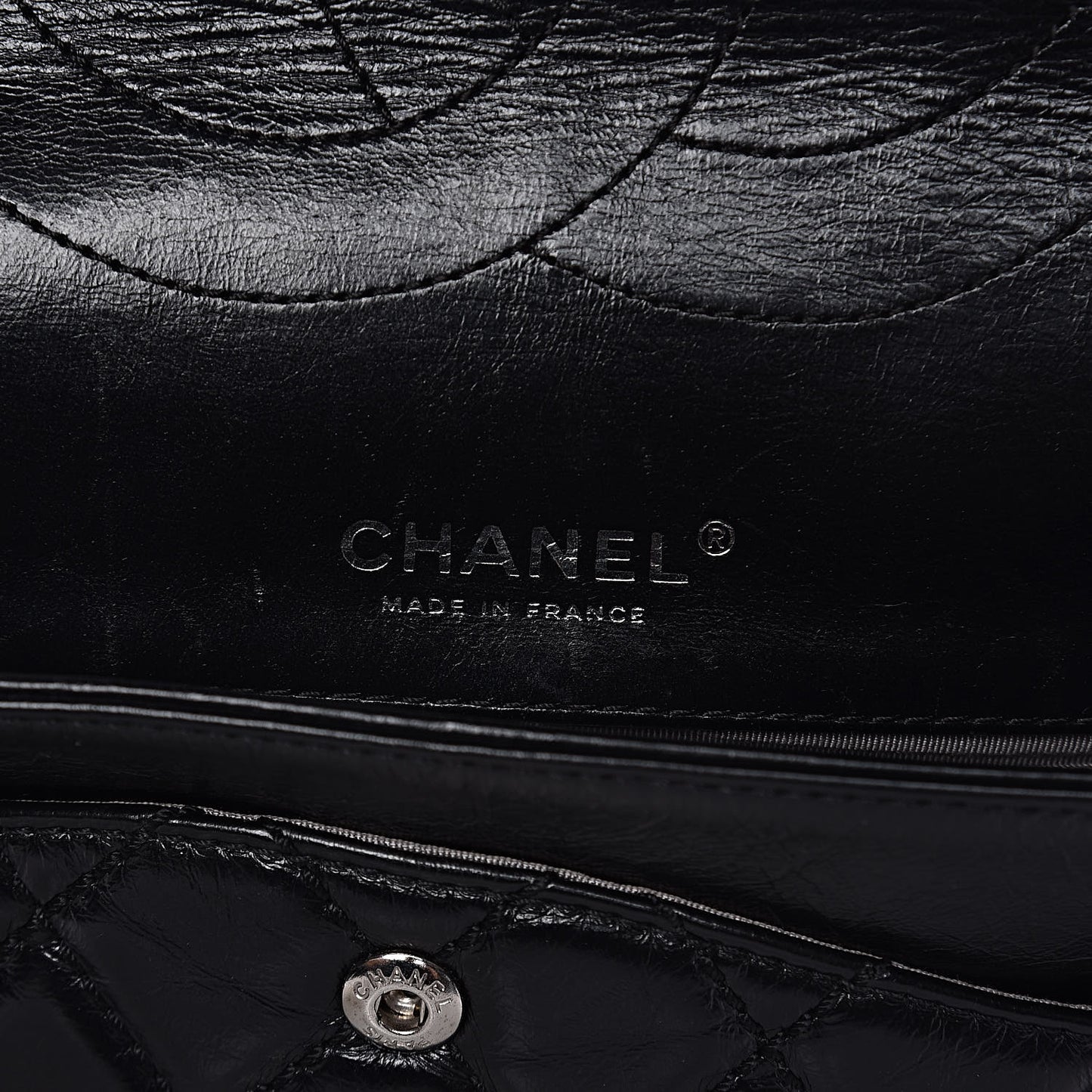Glazed Calfskin Quilted Surpique 2.55 Reissue Black