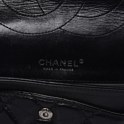 Chanel Glazed Calfskin Quilted Surpique 2.55 Reissue Black 6 of 17
