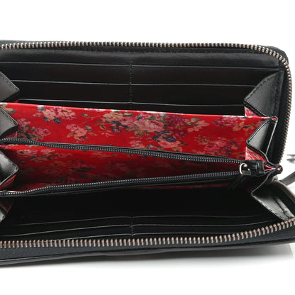 Gucci Calfskin Web Trapuntata GG Zip Around Wallet Black 5 of 7
