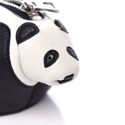 Loewe Calfskin Panda Coin Pouch Bag Charm Key Holder Black White 5 of 6