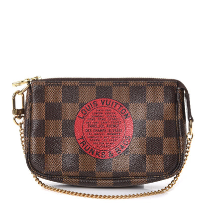 Louis Vuitton Damier Ebene Complice Trunks and Bags Mini Pochette Accessories Red 1 of 7