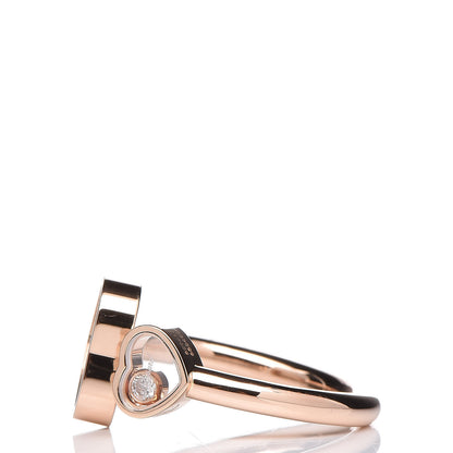 Chopard 18K Rose Gold Diamond Mother of Pearl Happy Hearts Ring 54 7 3 of 7
