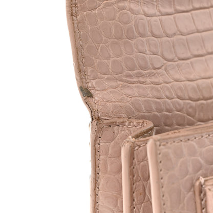Saint Laurent Calfskin Crocodile Embossed Medium Monogram Sunset Rose Antic 16 of 25
