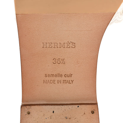 Hermes Calfskin Chaine d'Ancre Gaelle Sandals 36.5 White 13 of 22
