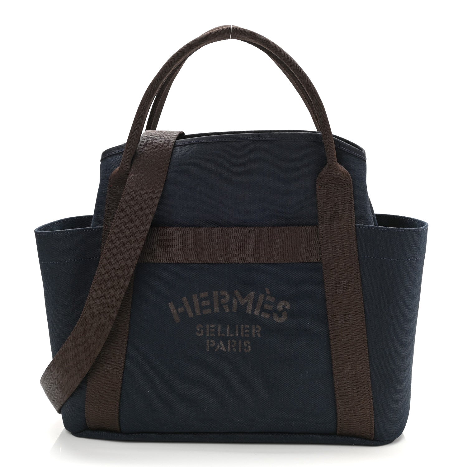 Hermes Toile Sac De Pansage Groom Bleu Navy Feu 1 of 12