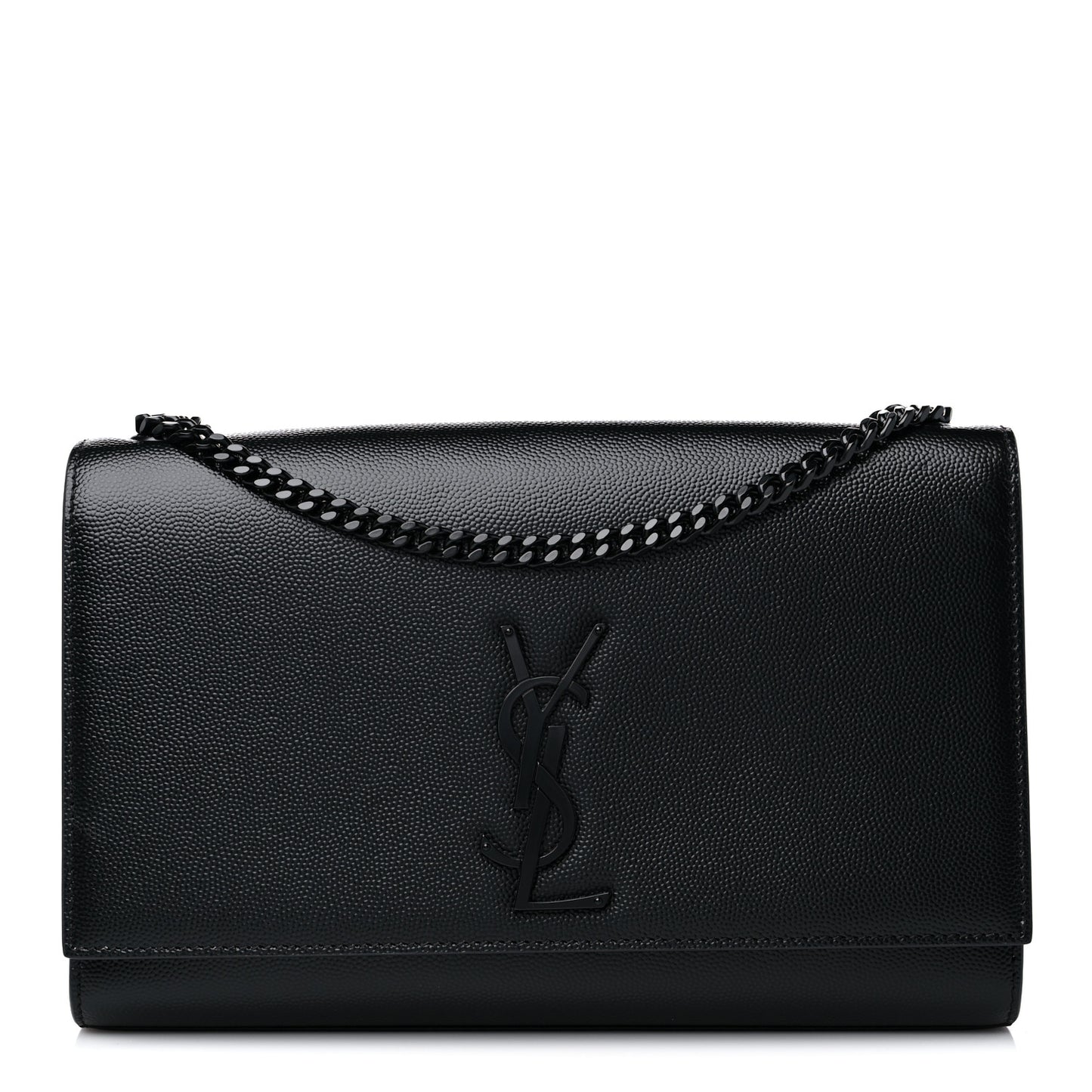 Grain De Poudre Medium Classic Monogram Kate Satchel Black