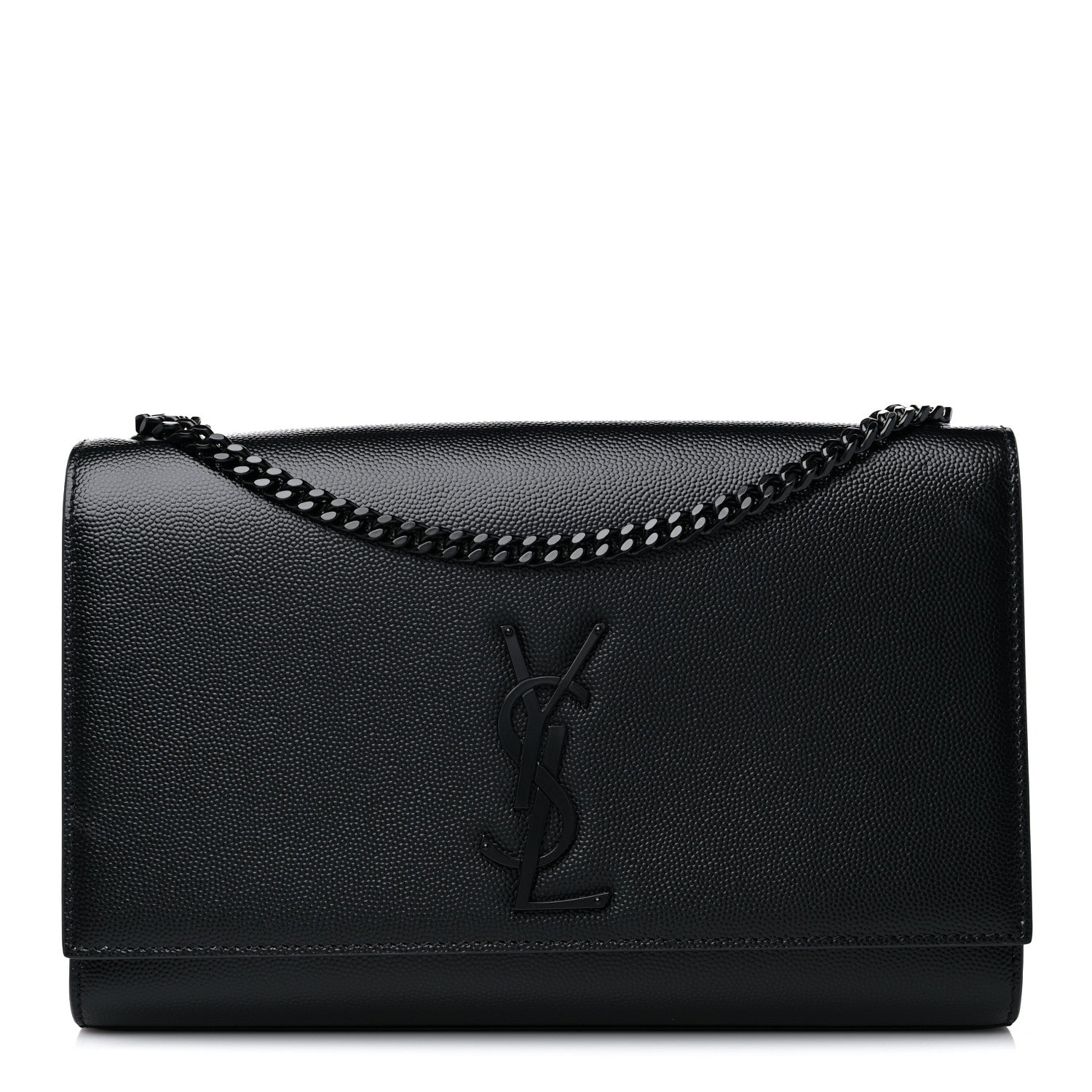 Saint Laurent Grain De Poudre Medium Classic Monogram Kate Satchel Black 1 of 9