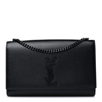 Saint Laurent Grain De Poudre Medium Classic Monogram Kate Satchel Black 1 of 9