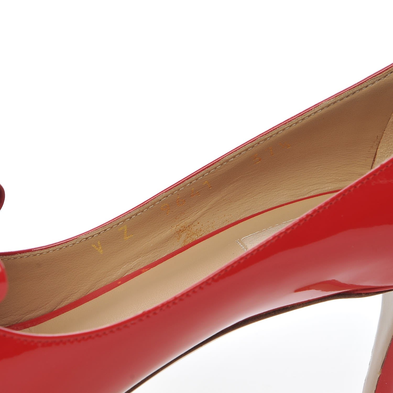 Valentino Garavani Patent Couture Bow Peep Toe Low Heel Pumps 37.5 Rosso Valentino 8 of 9