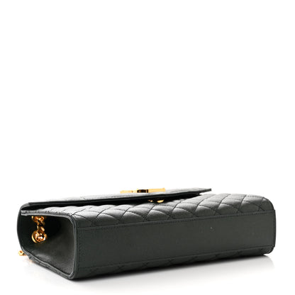 Saint Laurent Grain De Poudre Textured Mixed Matelasse Medium Triquilt Monogram Satchel Vert Fonce 4 of 11