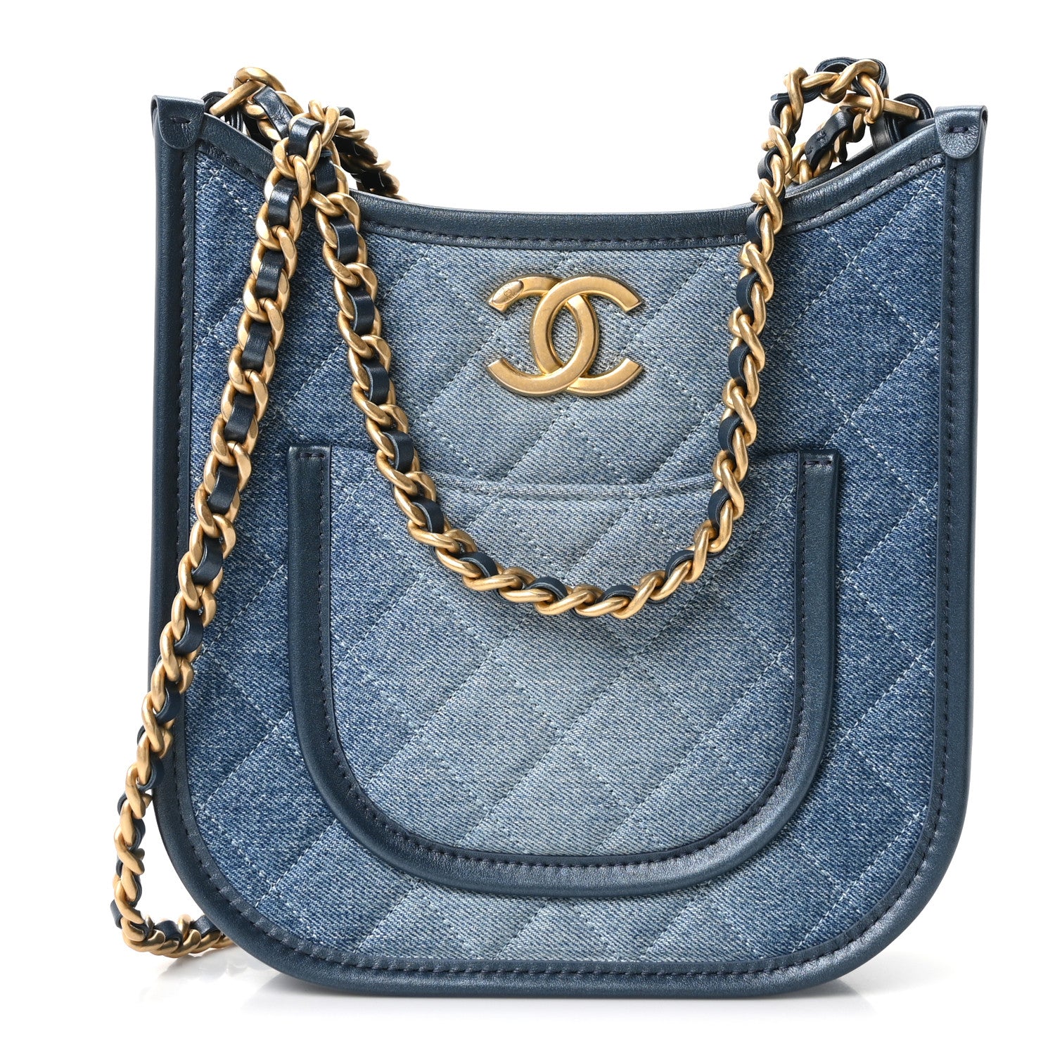 Chanel Washed Denim Quilted Small Hobo Blue 1 of 9