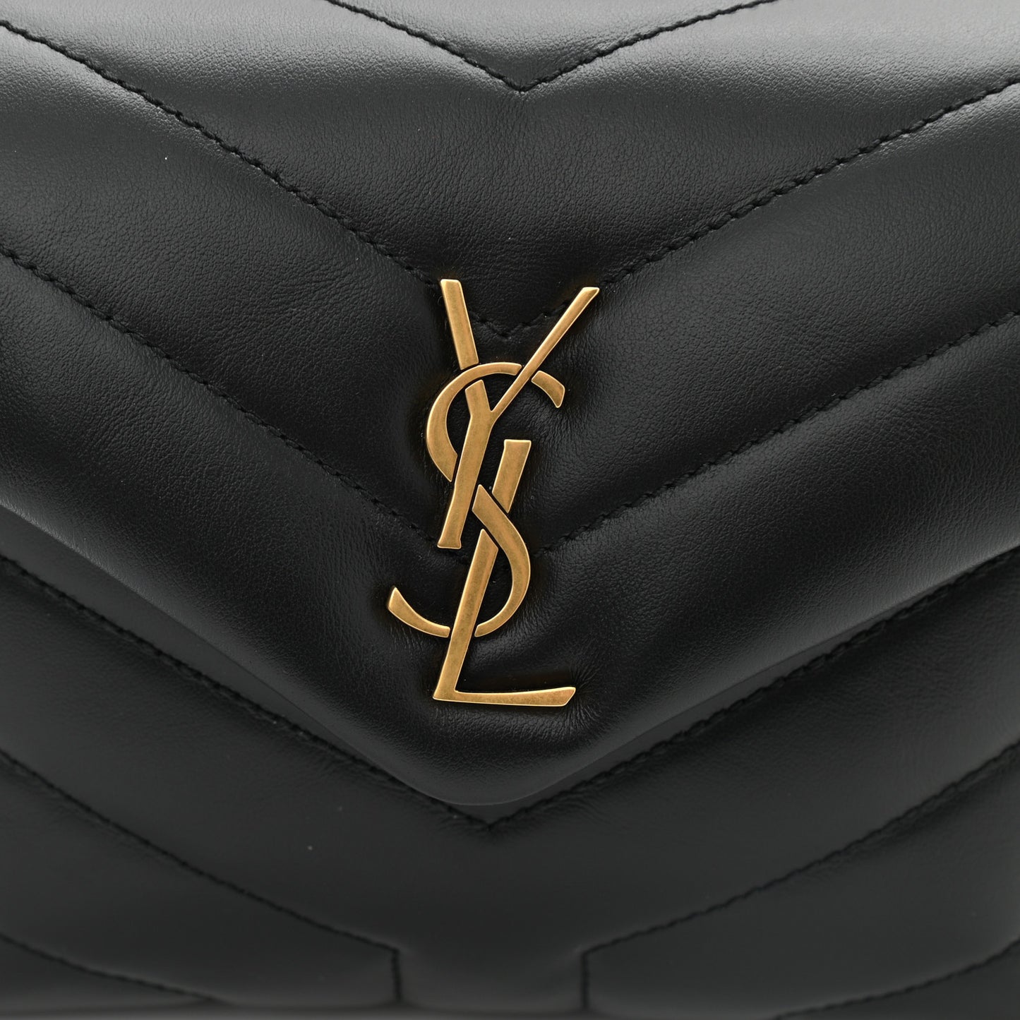 Calfskin Y Quilted Monogram Toy Loulou Crossbody Bag Black