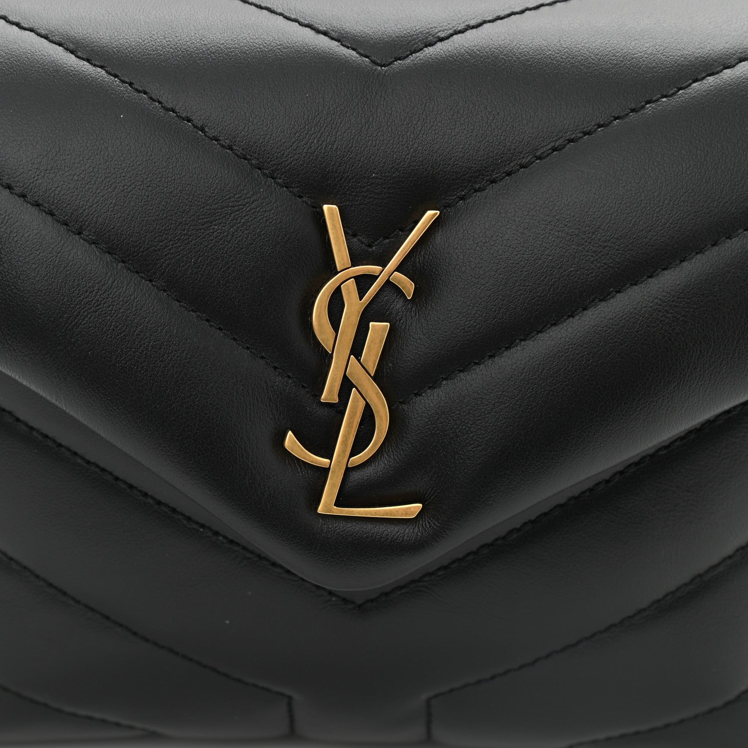 Saint Laurent Calfskin Y Quilted Monogram Toy Loulou Crossbody Bag Black 9 of 12