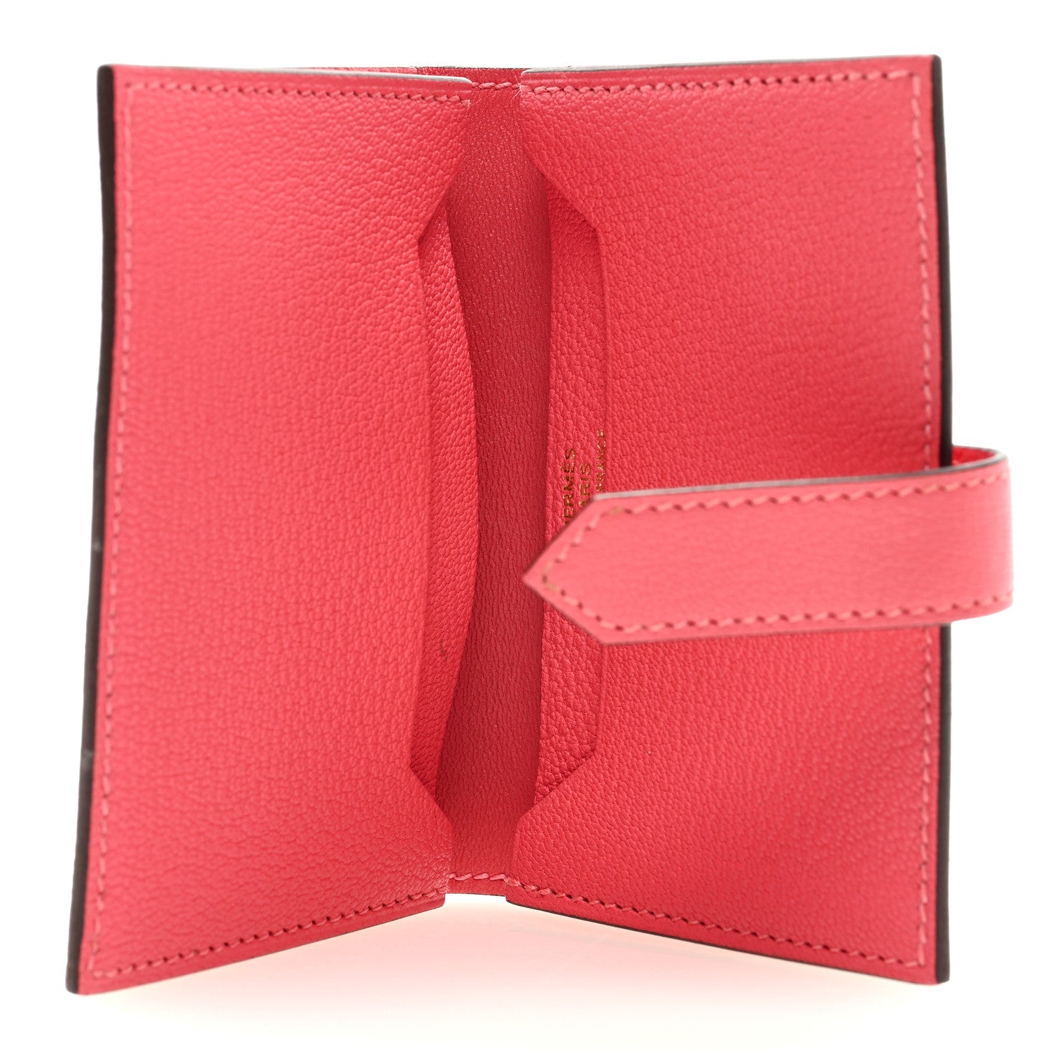 Hermes Chevre Mysore Mini Bearn Wallet Rose Lipstick 5 of 6