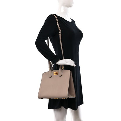 Salvatore Ferragamo Hammered Calfskin Medium The Studio Box Bag Daino 2 of 9