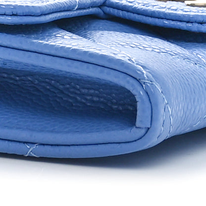 Chanel Caviar Quilted Flap Card Holder Wallet Blue 10 of 12
