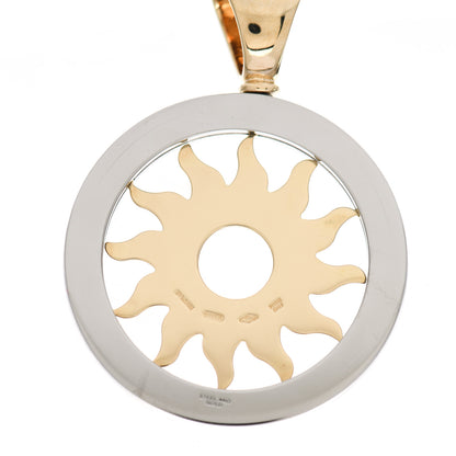 Bulgari 18K Yellow Gold Stainless Steel Tondo Sun Pendant 4 of 5