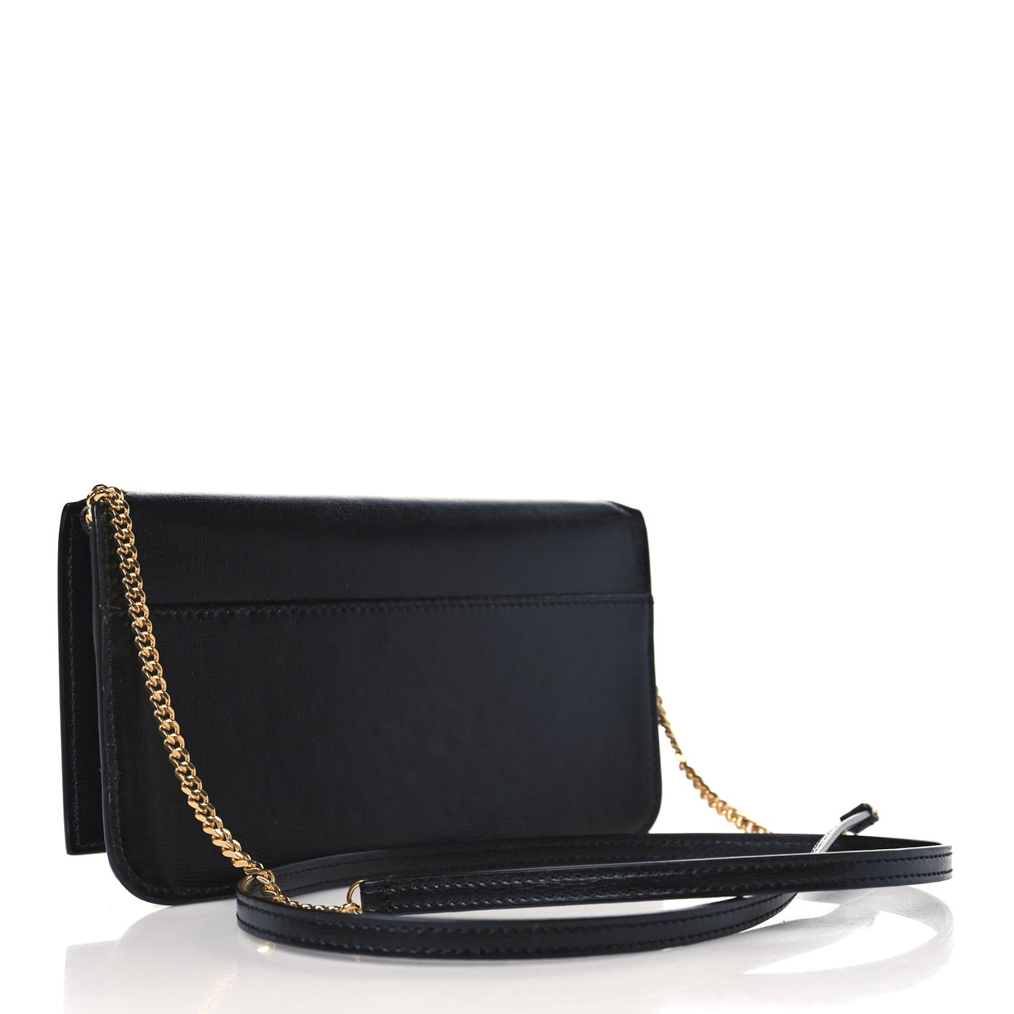 Smooth Calfskin Monogram Phone Holder Crossbody Black