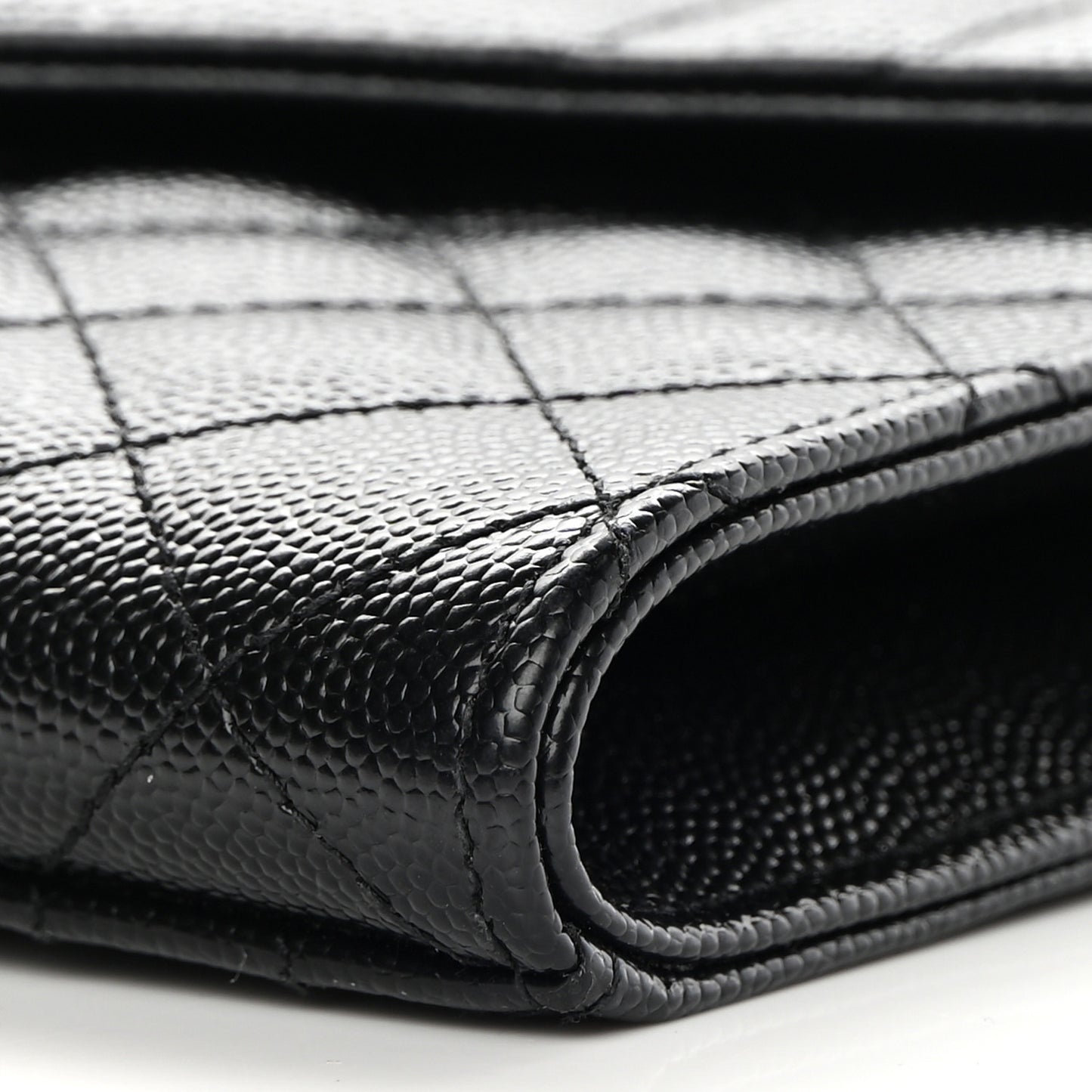 Grain De Poudre Textured Mixed Matelasse Triquilt Monogram Clutch Black