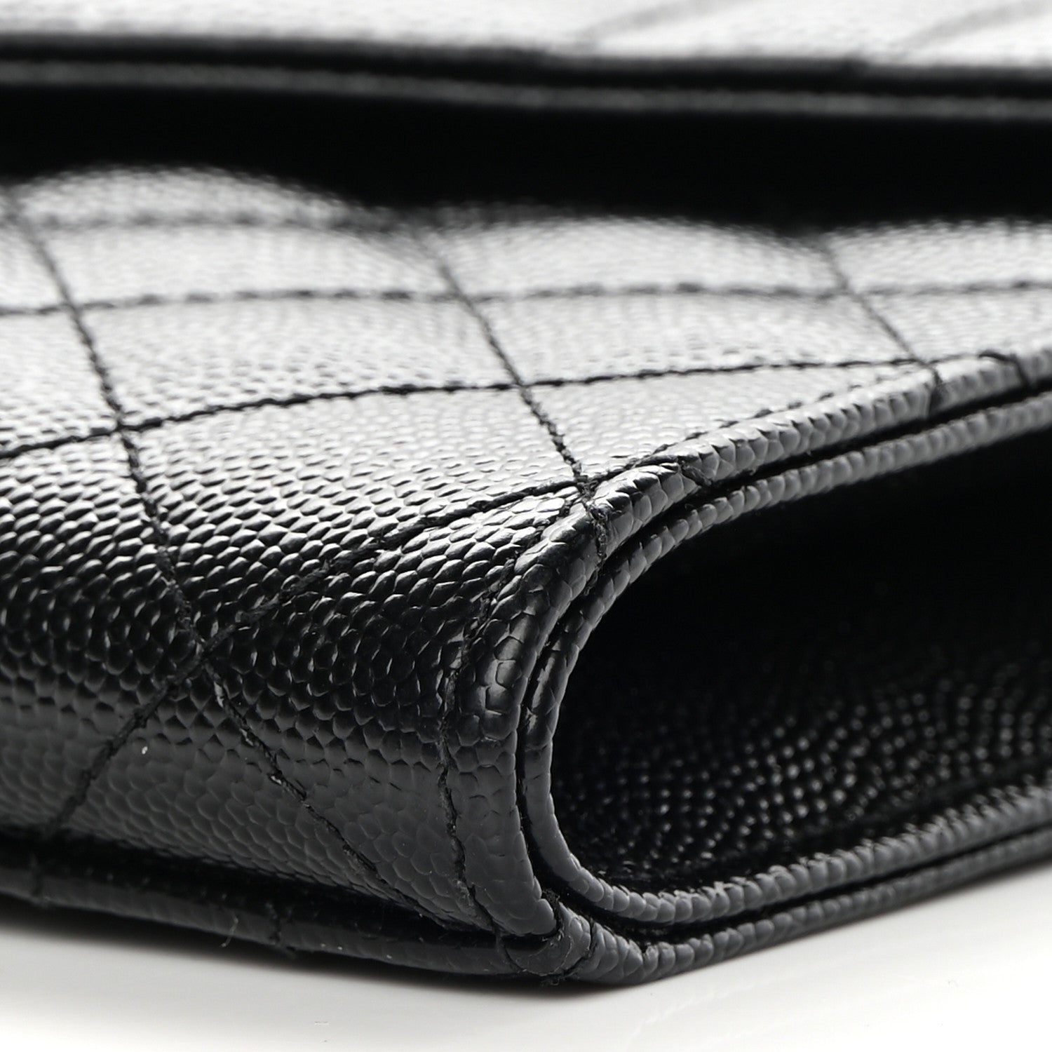 Saint Laurent Grain De Poudre Textured Mixed Matelasse Triquilt Monogram Clutch Black 9 of 9