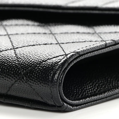 Saint Laurent Grain De Poudre Textured Mixed Matelasse Triquilt Monogram Clutch Black 9 of 9