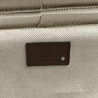 Gucci GG Supreme Monogram Azalea Calfskin Retro Interlocking G Carry On Trolley Beige Ebony Brown Sugar 5 of 9