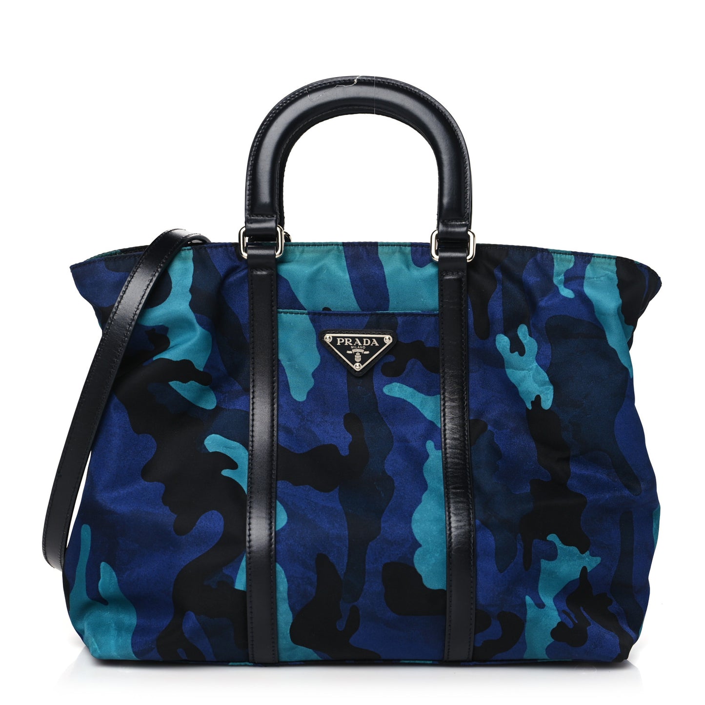 Tessuto Nylon Camouflage Tote Royal Blue