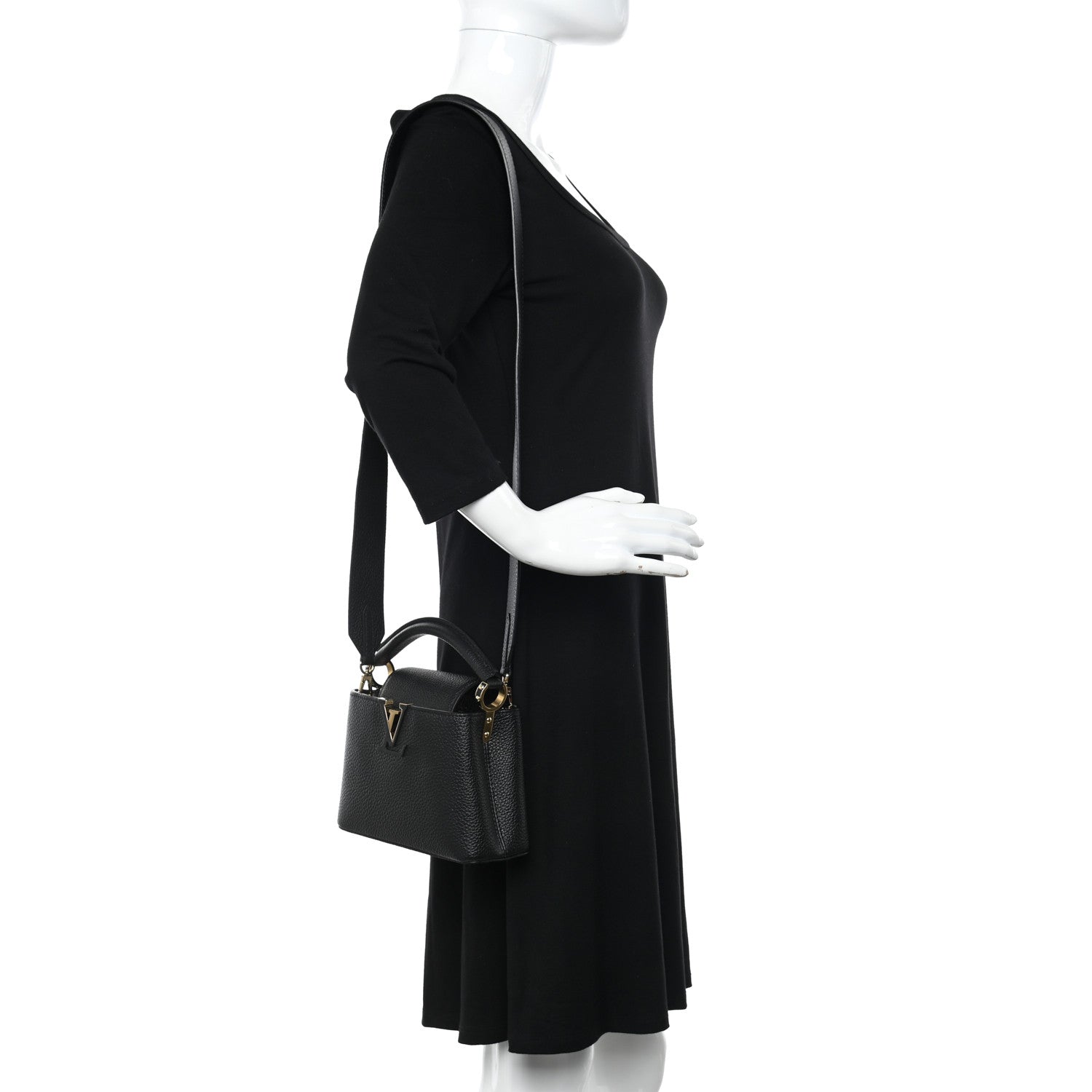 Louis Vuitton Taurillon Mini Capucines Black 2 of 10