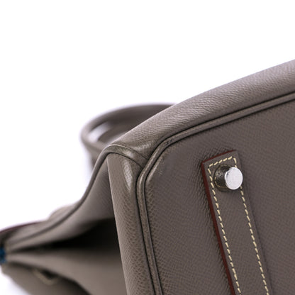 Hermes Epsom Candy Birkin 35 Etain Bleu Thalassa 7 of 12