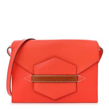 Hermes Epsom Evercolor Tadelakt Barenia Faco II Clutch Orange Poppy Fauve 1 of 11