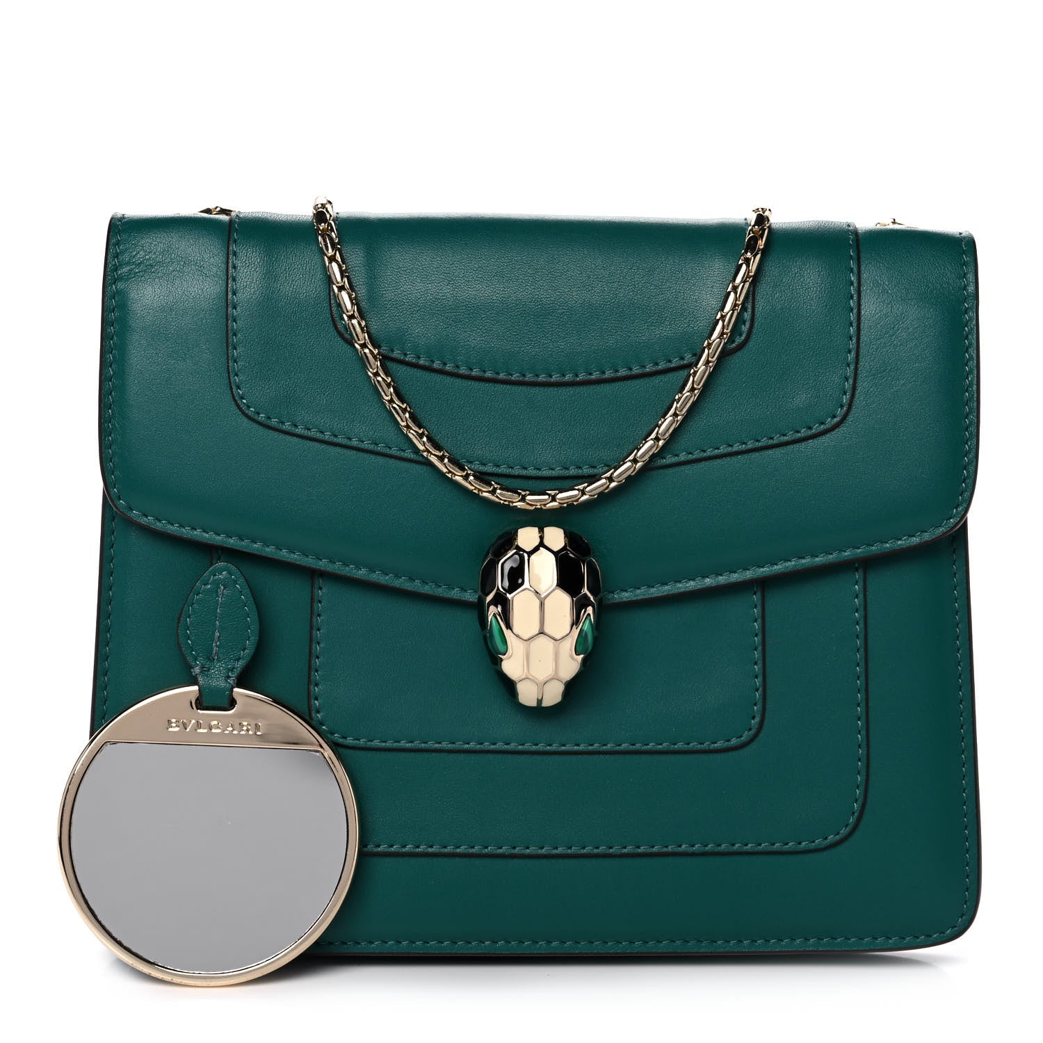 Bulgari Calfskin Serpenti Forever Crossbody Bag Emerald Green 1 of 12