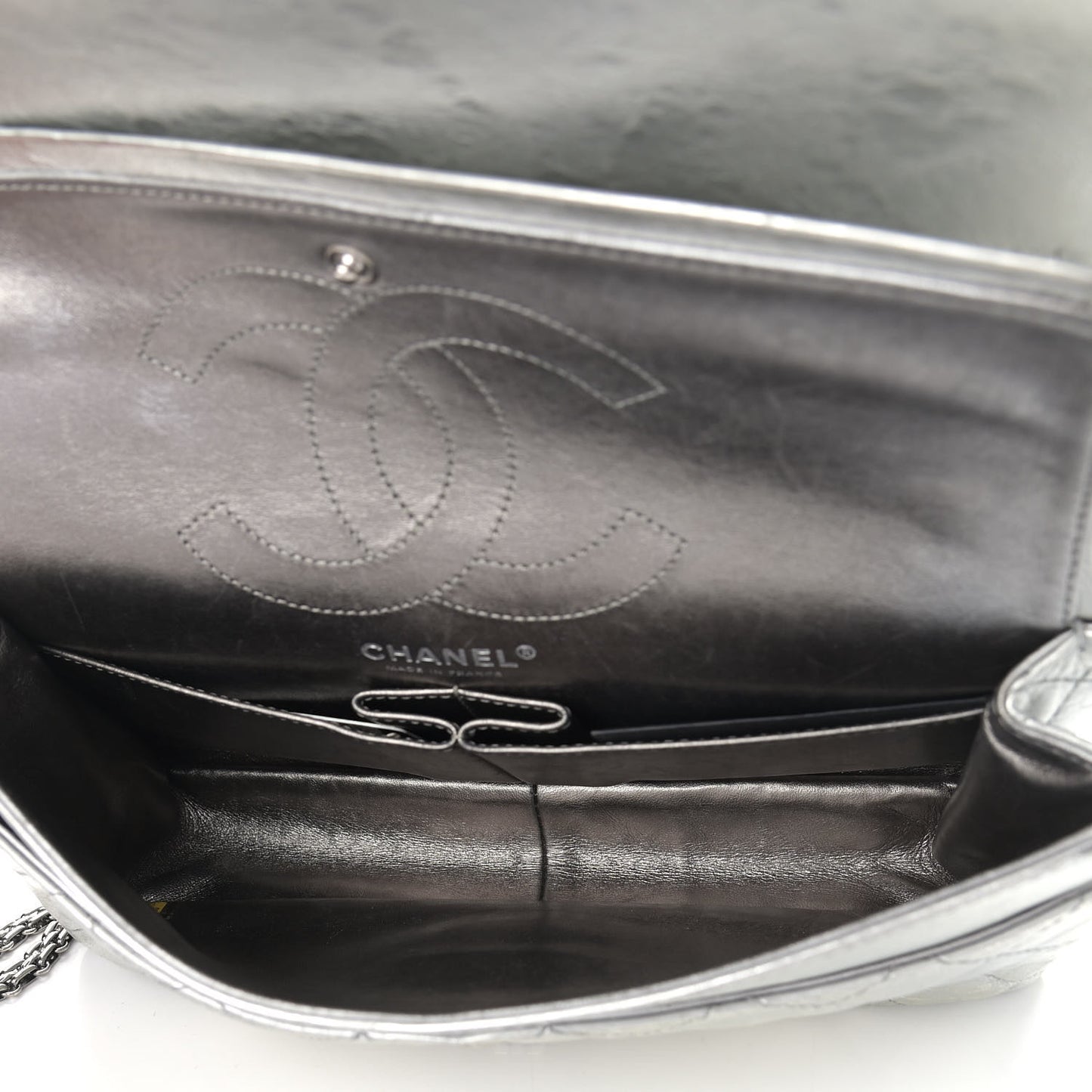 Metallic Aged Calfskin Quilted 2.55 Reissue 226 Flap Silver