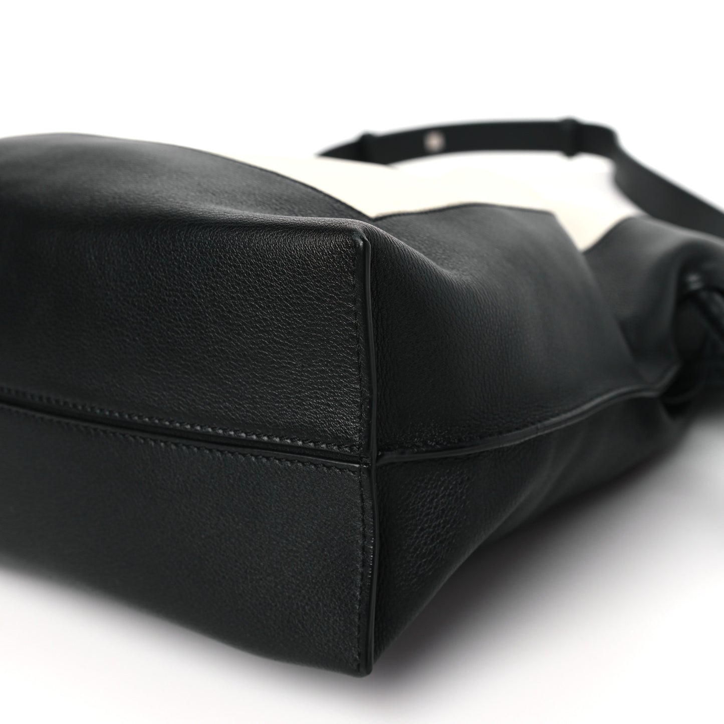 Calfskin Flamenco Knot Bag Black White