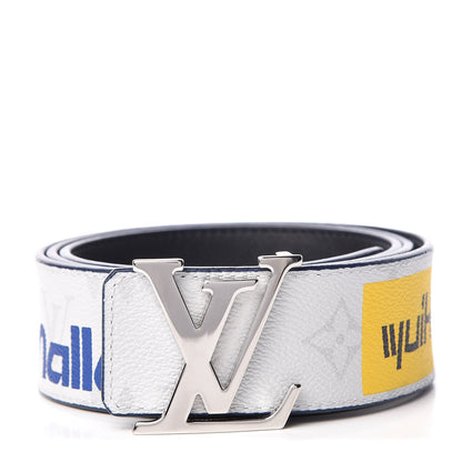 Louis Vuitton Printed Stickers Calfskin Monogram 40mm LV Initiales Reversible Belt 95 38 White 1 of 10