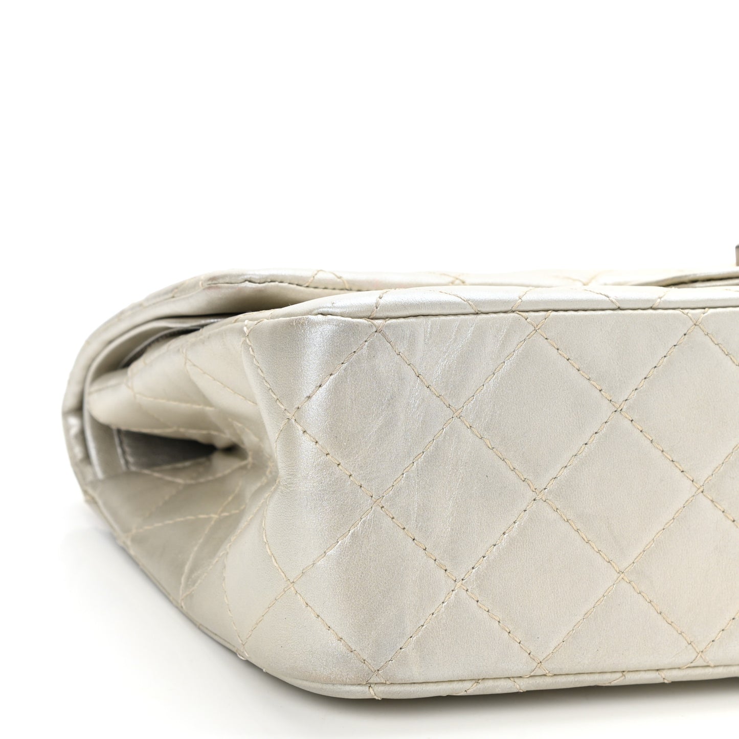 Metallic Lambskin Quilted 2.55 Reissue 227 Flap Silver